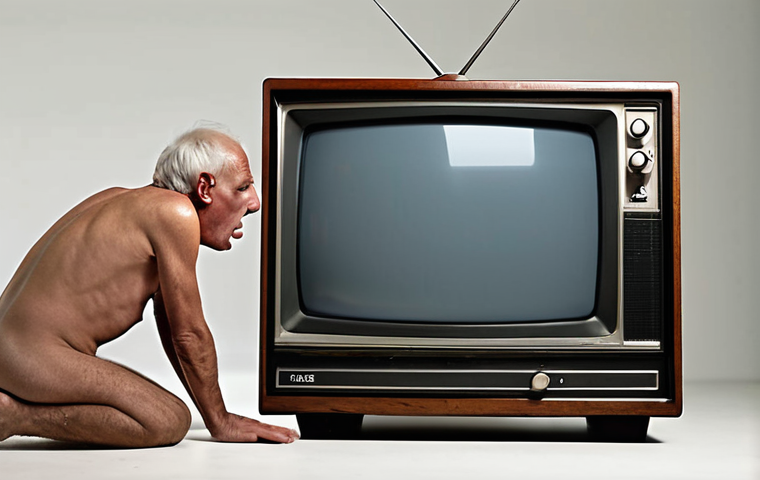 **An old TV struggling to play an MP4 file, with a person looking frustrated.** (This represents the need to convert files for compatibility with older devices.)